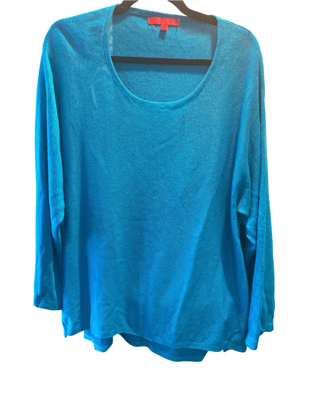 Shamask Vibrant Blue Linen Long Sleeve Sweater Size Large